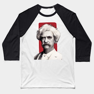 American Writer Mark Twain illustration Baseball T-Shirt